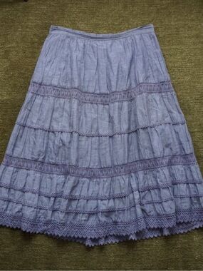 Studio West Light Blue 100% Cotton Cottagecore Maxi Skirt